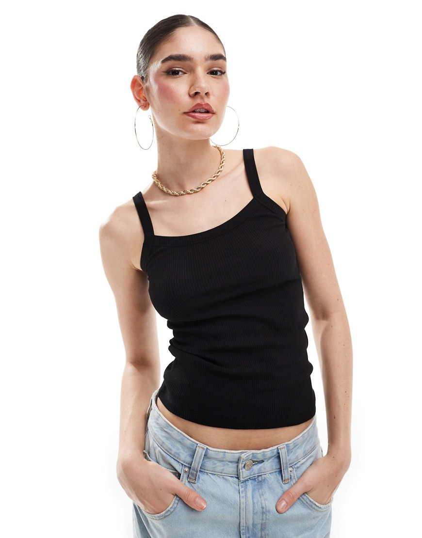 Selected Femme jersey cami top in black