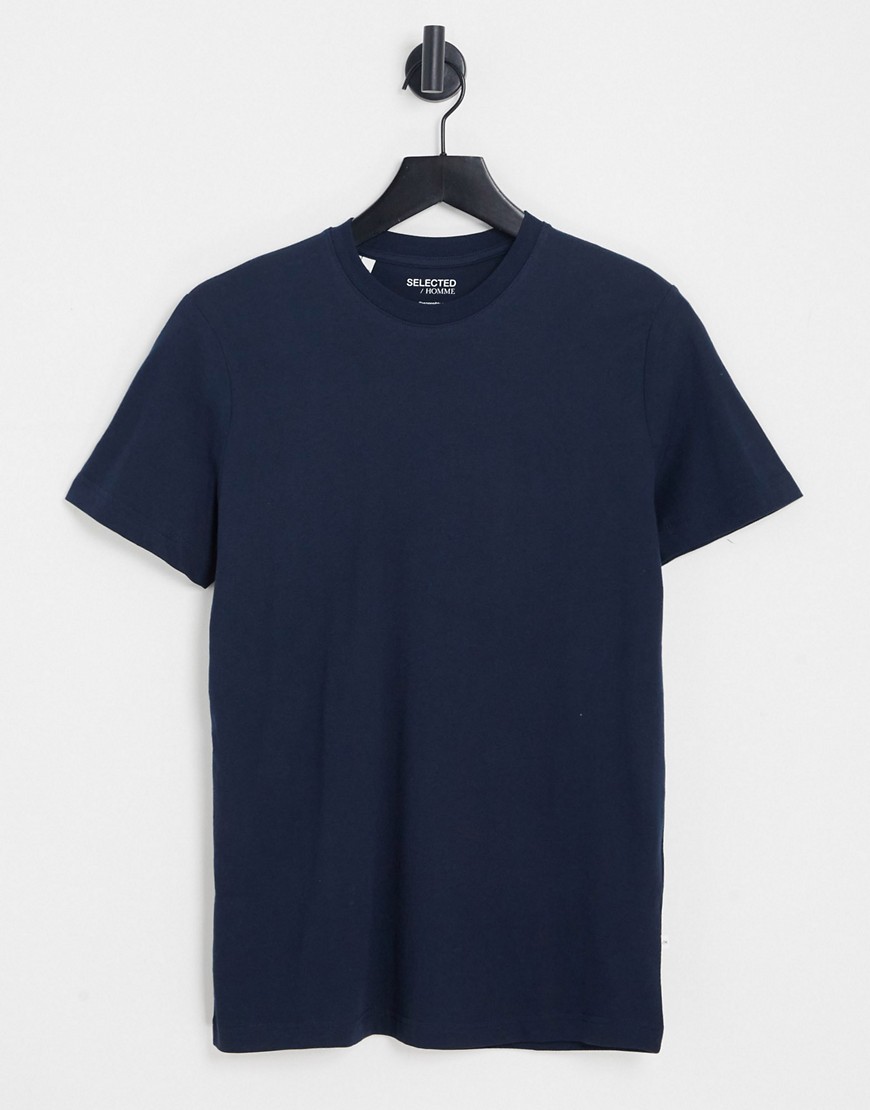 Selected Homme cotton t-shirt in navy - NAVY