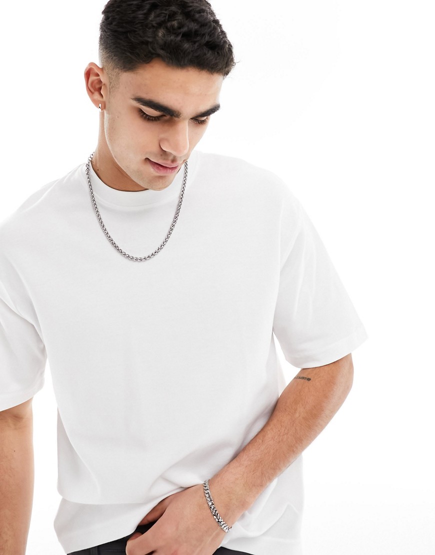 Selected Homme oversized boxy t-shirt in white