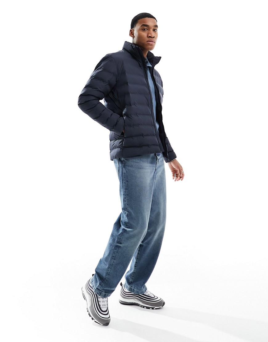 Selected Homme quilted puffer jacket in navy