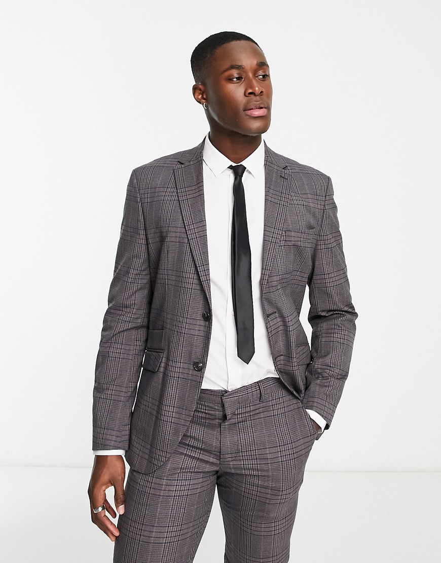 Selected Homme suit jacket in slim fit grey check