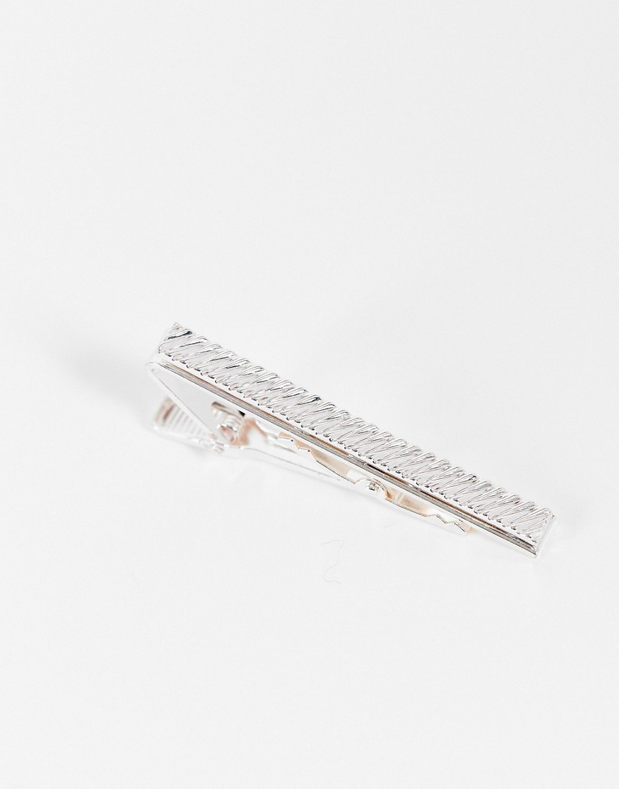 фото Серебристый зажим для галстука со срезом asos design-серебряный