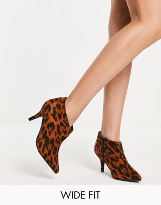 Simply Be Extra Wide Fit ankle boot in leopard