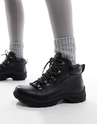 Simply Be Wide Fit hiker boots in black