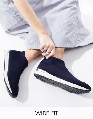 knitted trainers in navy