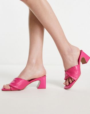 Wide Fit soft padded mules in pink