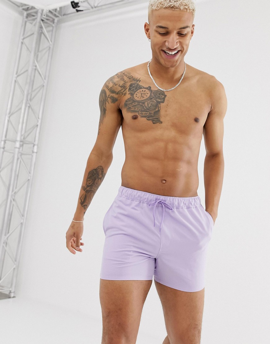 фото Сиреневые короткие шорты для плавания asos design-фиолетовый