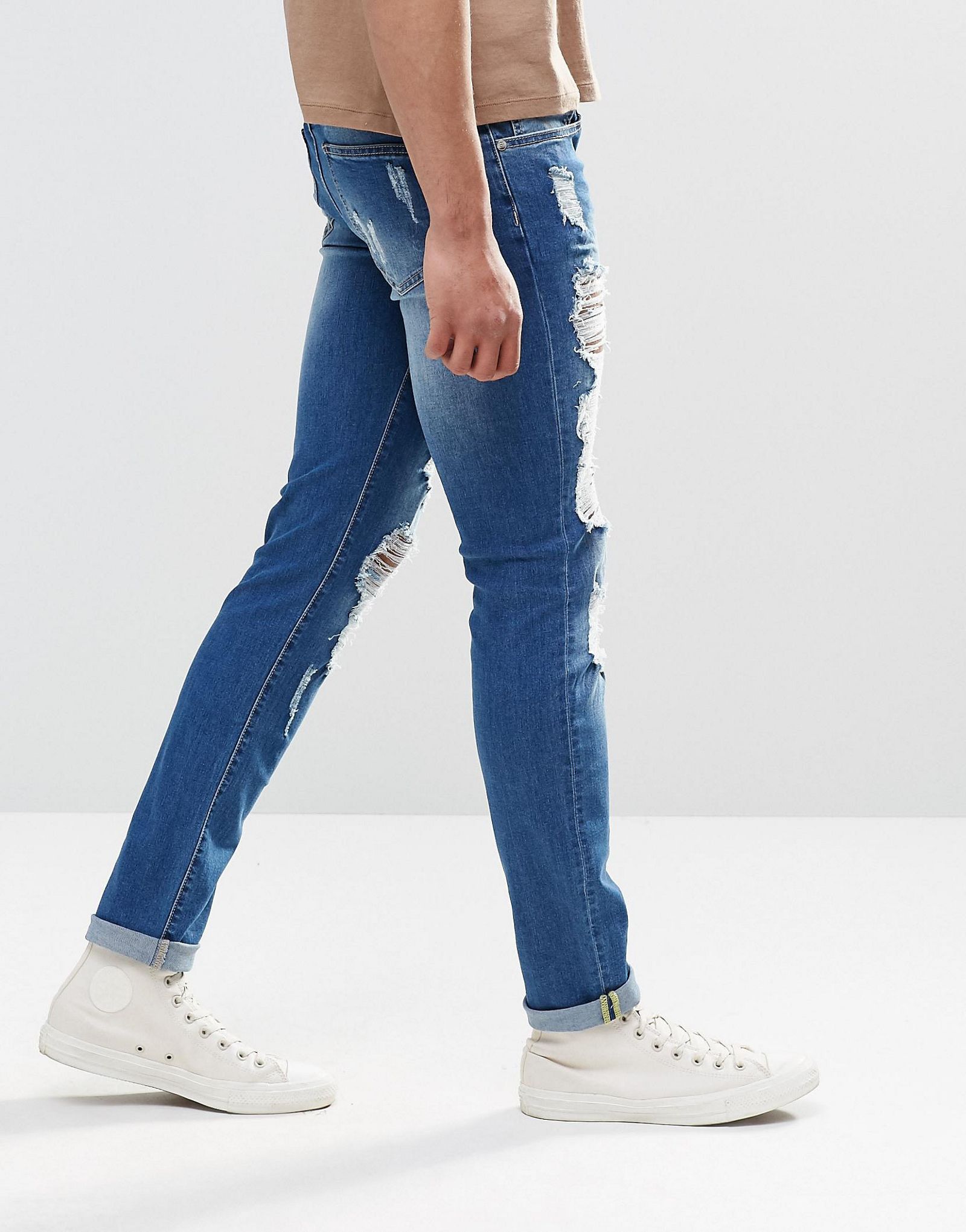 Sixth June Skinny Jeans With Extreme Distressing