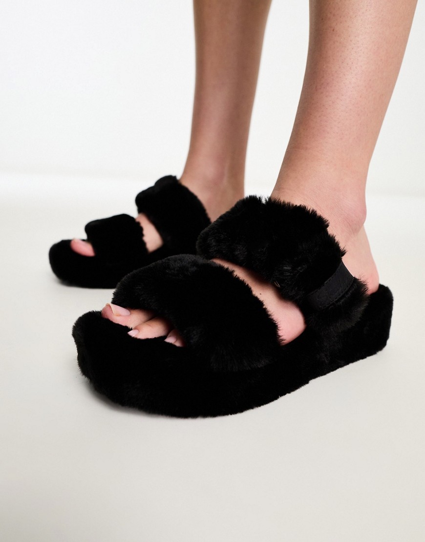 Skechers Cozy Wedge Sandal in Black