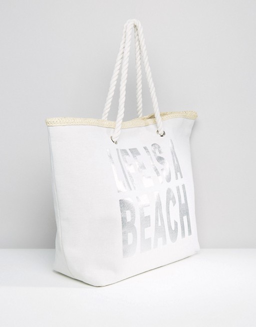 South Beach | South Beach 'Lifes A Beach' Beach Bag