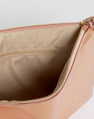 rose gold metallic clutch bag