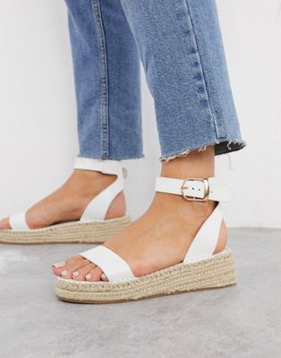 two part espadrilles in white croc
