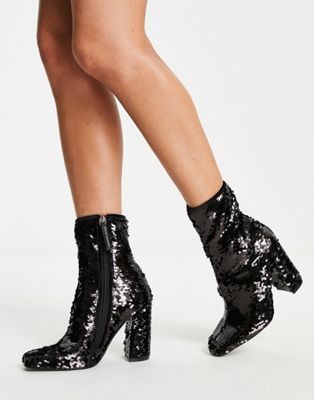 Fulton-S heeled boots in black sequins