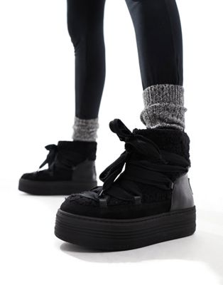 Haddy snow boots in black borg