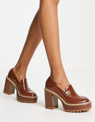 kansas heeled snaffle loafer in brown