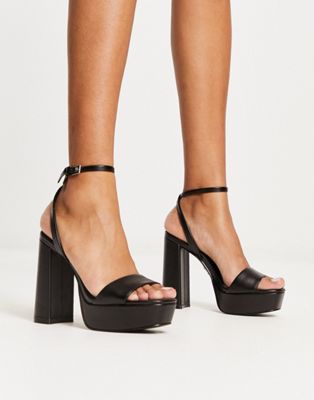 Lessa platform heeled sandals in black