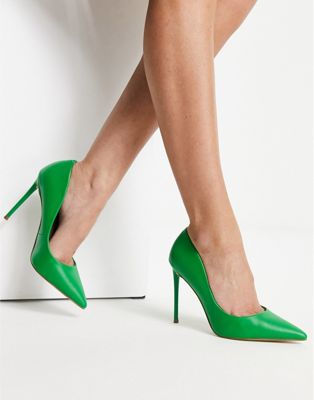 Vala heeled shoes in green leather