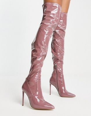 Vava over the knee boots in pink patent