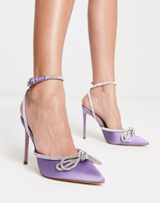 Viable heeled shoes in lilac satin