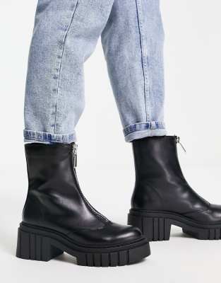 Office zip front on sale boots