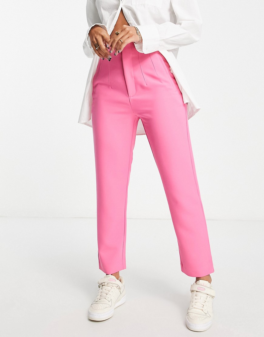 Stradivarius tailored cigarette trouser in pink