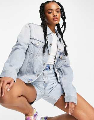 Superdry boyfriend denim trucker jacket in vintage blue - Click1Get2 Price Drop