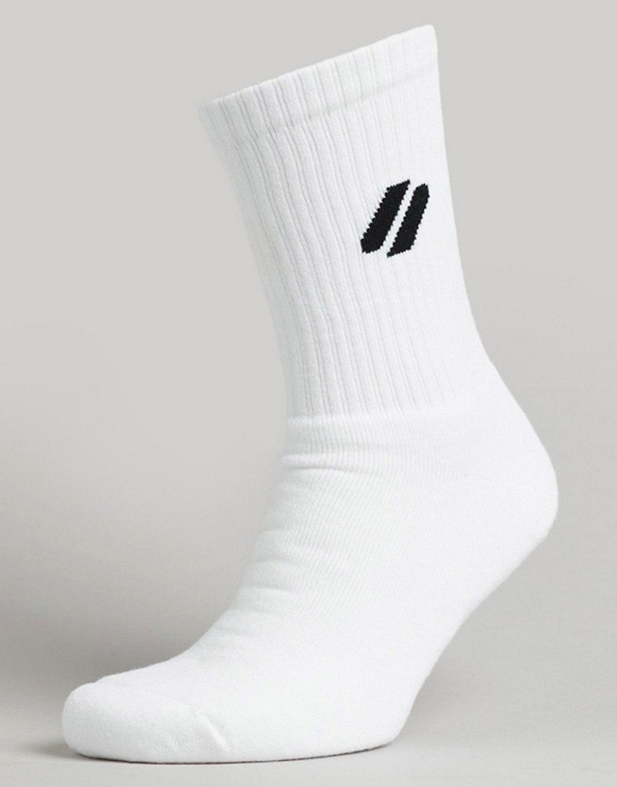 Superdry Coolmax sport crew socks in white multi