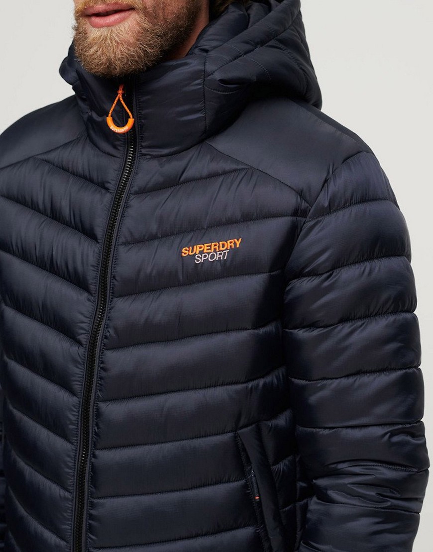Superdry Hooded fuji padded jacket in eclipse navy