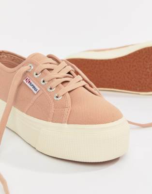 superga 2790 linea flatform chunky trainers in white