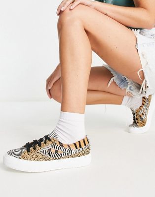 2953 Swallow Tail animal print trainers in white