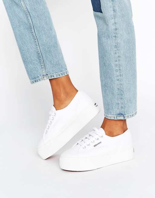 superga nappaleau white platform