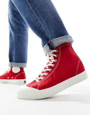 high top trainers in red