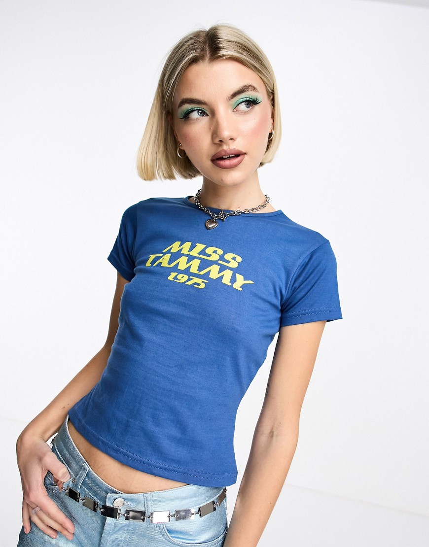 Tammy Girl t-shirt with miss tammy 1975 graphic in blue
