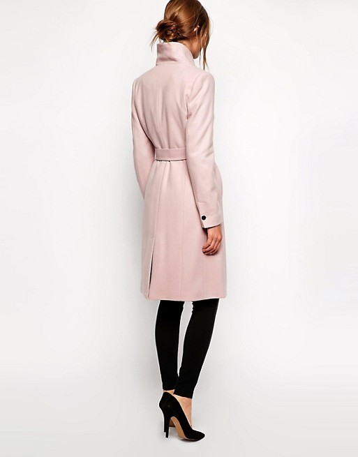 Ted Baker | Ted Baker Belted Wrap Coat in Pale Pink
