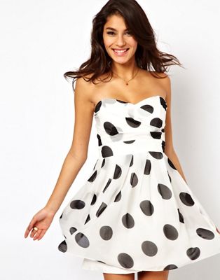 cream dress with black spots