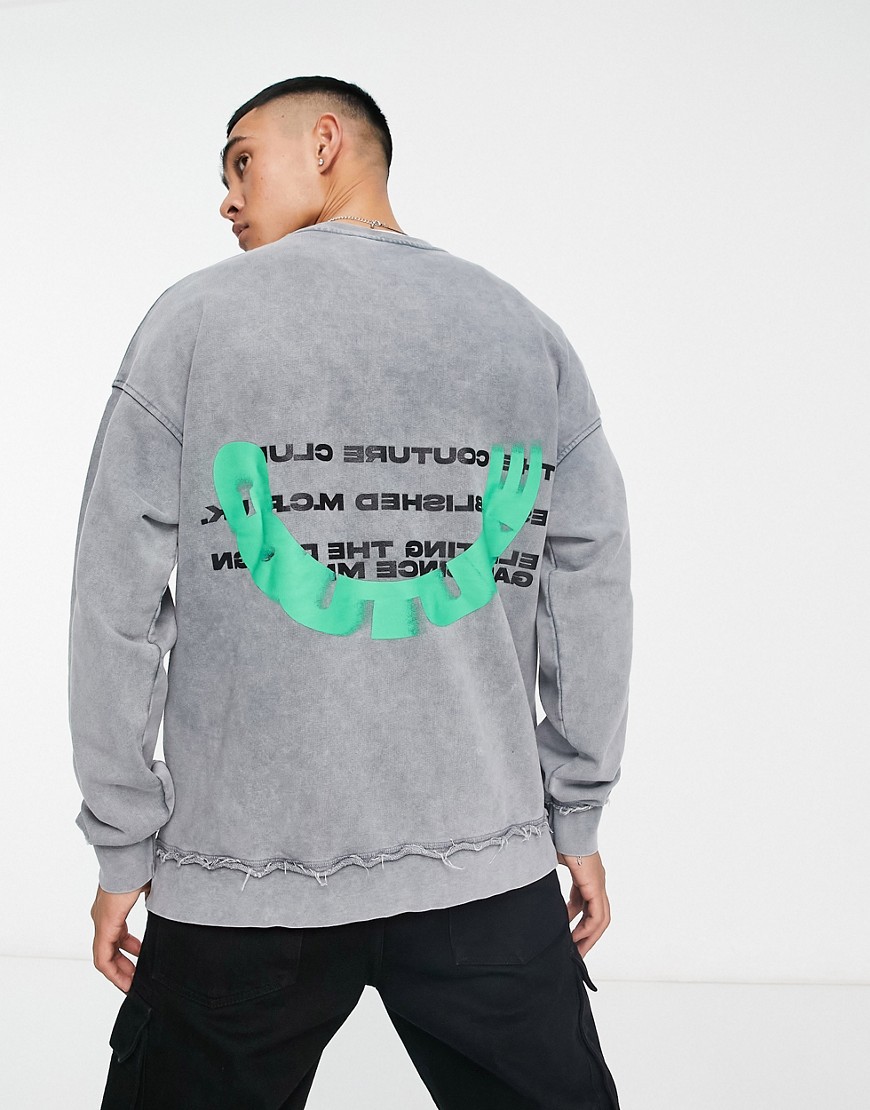 The Couture Club oversized sweatshirt in grey with logo print