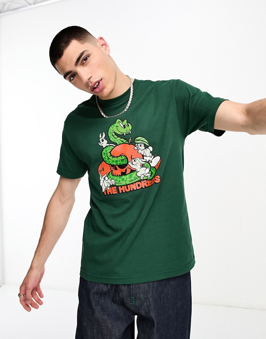 The Hundreds bad apples t-shirt in green with chest print