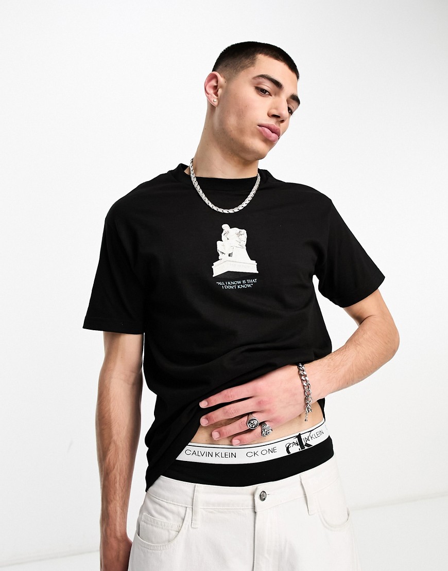 The Hundreds socrates t-shirt in black with chest print