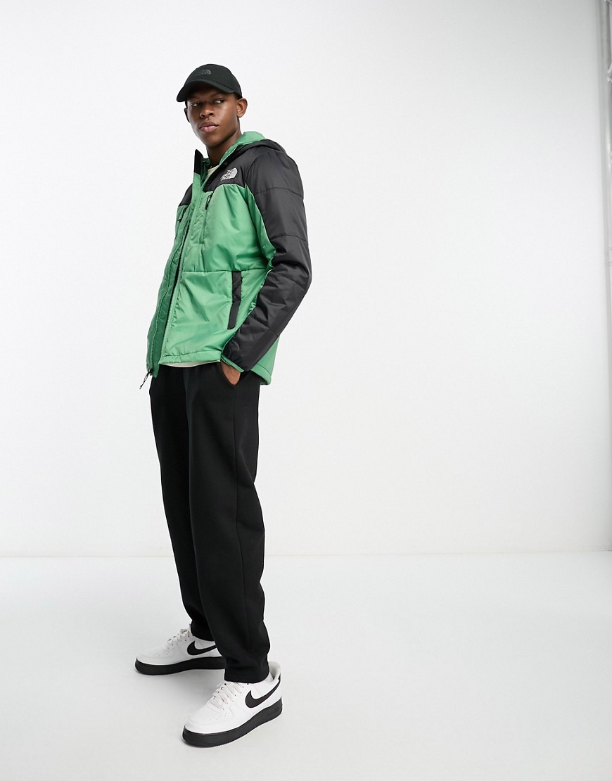 The North Face Himalayan light synthetic hooded jacket in green and black