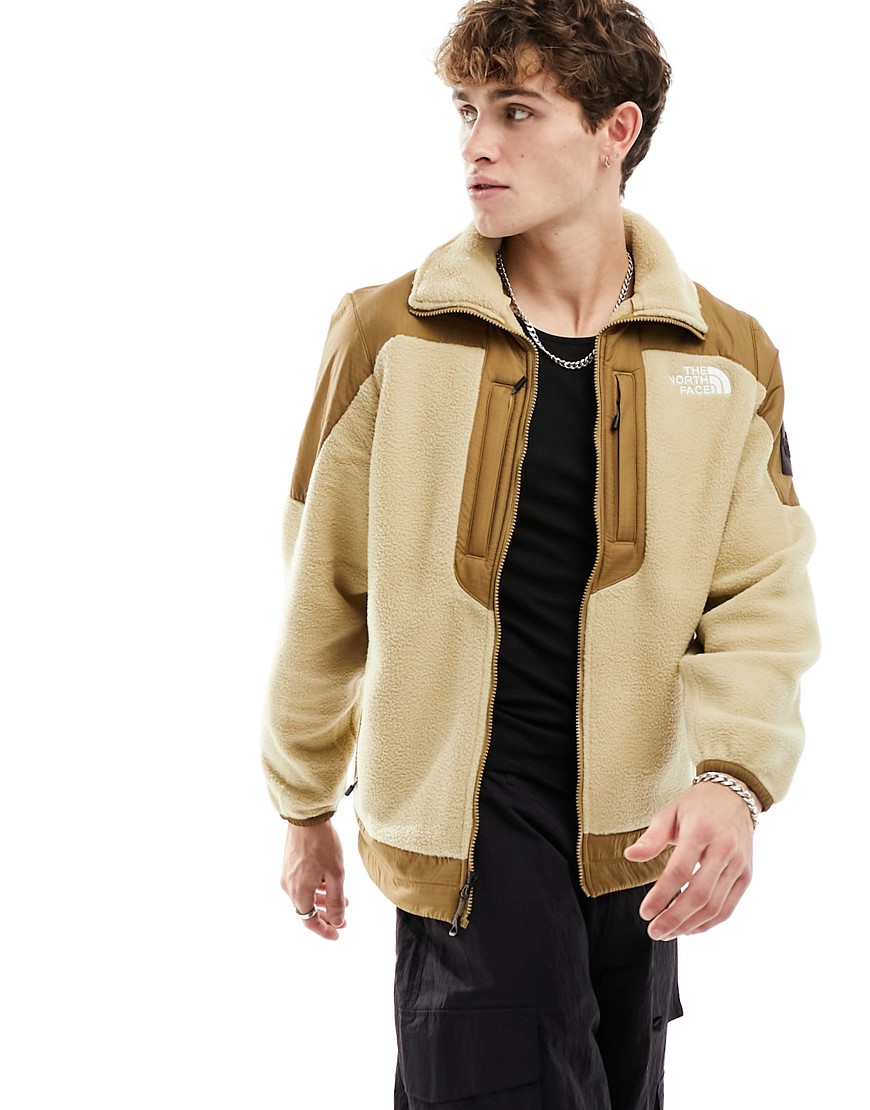 The North Face NSE Fleeski Y2K fleece zip up jacket in stone and brown-Neutral