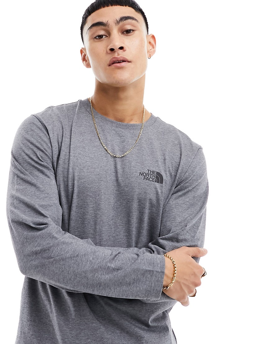 The North Face Simple Dome logo long sleeve t-shirt in grey heather