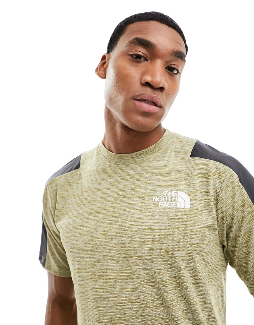 The North Face Training Mountain Athletic tech t-shirt in khaki-Green