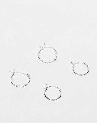 The Status Syndicate sterling silver 2 pack hoop earrings - Click1Get2 Sale