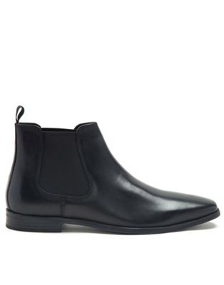 addison formal leather chelsea boots in black