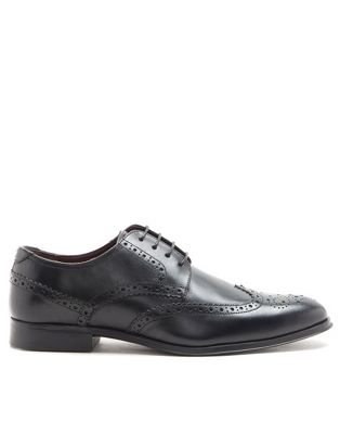 banks brogue derby formal leather shoes in black