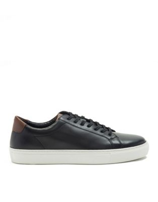 evers casual leather trainers in black