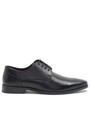 falcon derby formal leather lace-up shoes in black