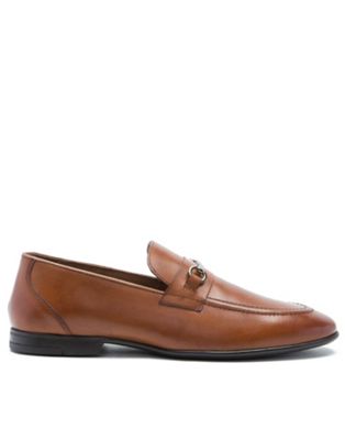 farrel formal loafer slip-on leather shoes in tan