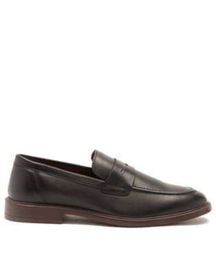 lucas loafer formal leather slip-on shoes in black
