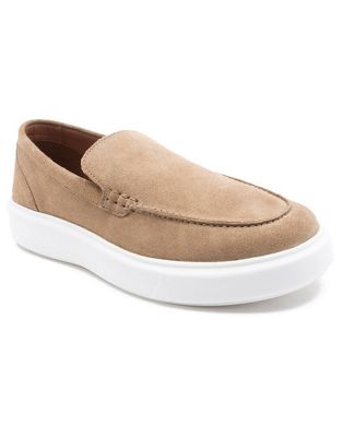 storm casual loafer comfortable slip-on leather shoes in taupe